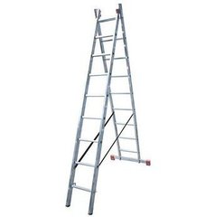 Универсальная двухсекционная лестница KRAUSE Dubilo 2x9 ступеней