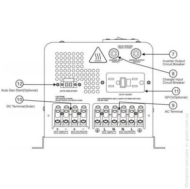 Гібридне джерело безперебійного живлення (ДБЖ) EYEN APC 2000Вт 24В (стабілізатор, MPPT контролер 60А)