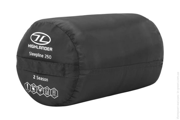 Спальный мешок Highlander Sleepline 250 Mummy/+5°C Charcoal Left (SB035-CH)