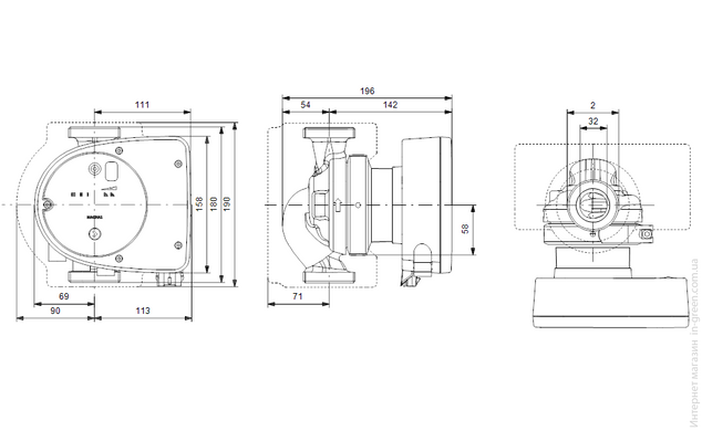 Циркуляційний насос GRUNDFOS MAGNA1 32-120 180 1x (99221281)