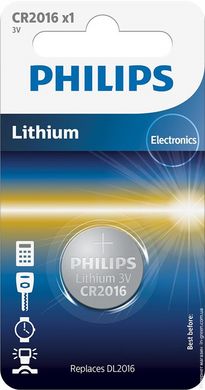 Батарейка Philips літієва CR2016 (CR2016/01B) блистер