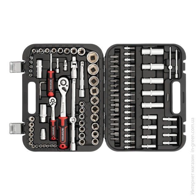 Набор инструментов 1/2 & 1/4, 110ед., SUPER LOCK, Cr-V INTERTOOL ET-8110