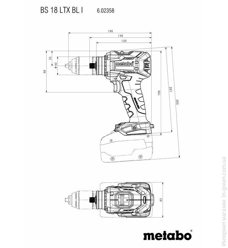 Аккумуляторная дрель-шуруповерт Metabo BS 18 LTX BL I metaBOX 145 L (602358650)