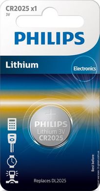 Батарейка Philips літієва CR2025 (CR2025/01B) блістер