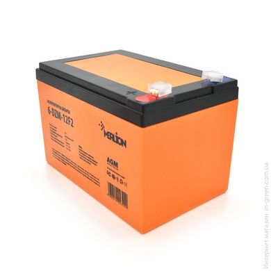 Тяговая аккумуляторная батарея AGM MERLION 6-DZM-12, 12V 12Ah F2 Orange Q3