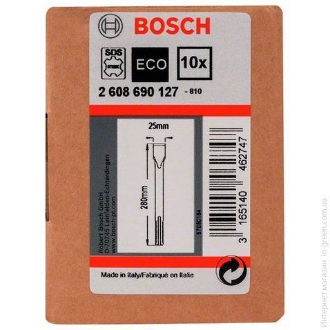 10 SDS-MAX плоских зубил BOSCH 25x280 мм (2608690127)