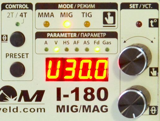 Полуавтомат Atom I-180 MIG/MAG c горелкой B15 и кабелями 3+2 Binzel