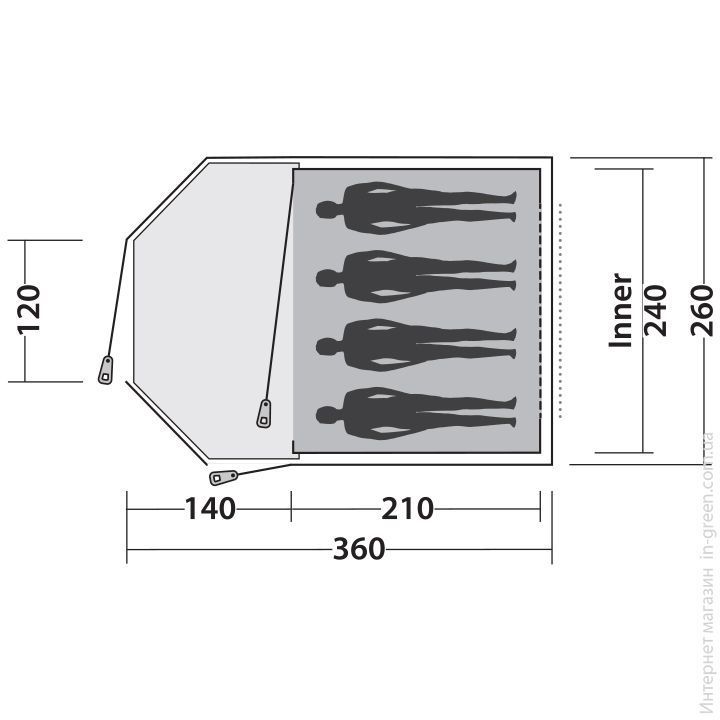 Намет EASY CAMP Blazar 400 Rustic Green (120385)