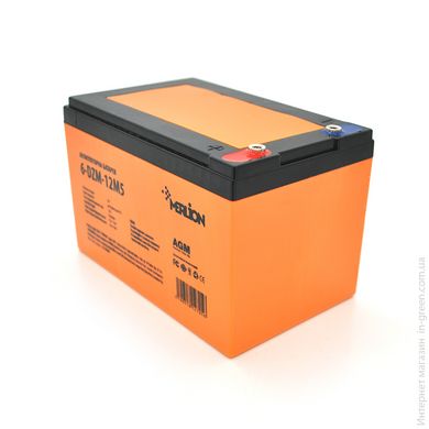 Тяговая аккумуляторная батарея AGM MERLION 6-DZM-12, 12V 12Ah M5 Orange Q3