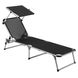 Ліжко розкладне Bo-Camp Sun Lounger With Sunscreen 5 Positions Black (1304460) Фото 1 з 6