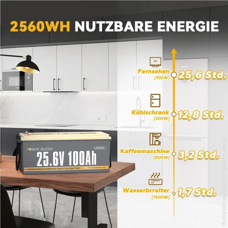 Акумуляторна батарея Power Queen LiFePO4 24V 100Ah