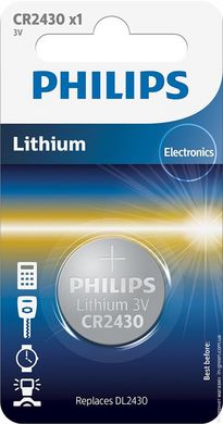 Батарейка Philips літієва CR2430 (CR2430/00B) блистер