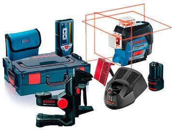 Линейный лазерный нивелир Bosch GLL 3-80 C + держатель BM 1 + приемник LR 7 + зарядка + L-Boxx (0601063R05)