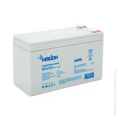 Аккумуляторная батарея MERLION AGM GP1272F1 12 V 7,2 Ah ( 150 x 65 x 95 (100) ) White Q10
