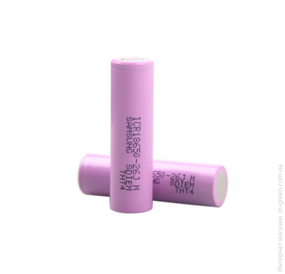 Акумулятор Li-Ion 18650 Samsung ICR18650-26J, 2600mAh, 5.2A, 4.2/3.6/2.5V, PINK, 2 шт в упаковці, ціна за 1 шт