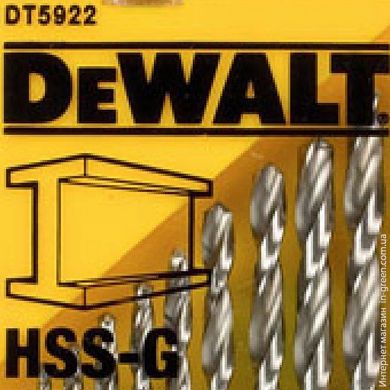Набор промышленных сверл по металлу HSS-E DIN 338 DEWALT DT5922