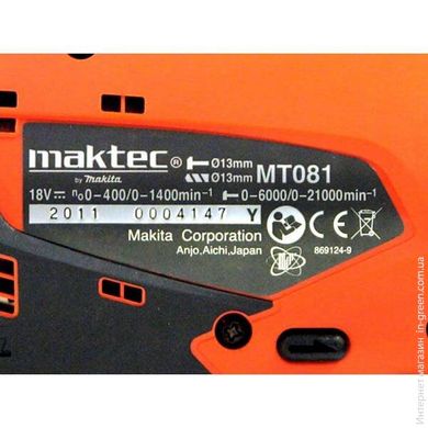 дриль шуруповерт MAKTEC МТ081Е (Li-ion. 18Вт)