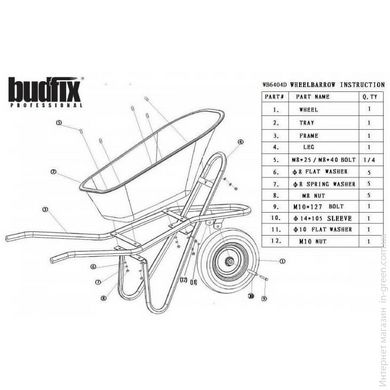 Тачка строительная BUDFIX WB6404D