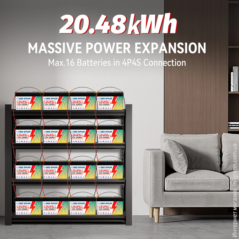 Аккумулятор DEE SPAEK LiFePO4 12V 100Ah Bluetooth (1280Wh) (BMS 100A)