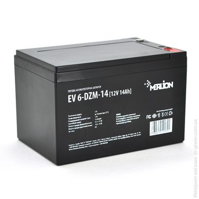 Тягова акумуляторна батарея Merlion EV 6-DZM-14, 12V 14Ah M, Q4