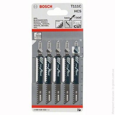 5 лобзикових пилок BOSCH T 111 С, HCS (2608630033)