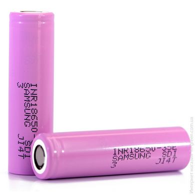 Акумулятор Li-Ion Samsung INR18650-35, 3350mAh, 8A, 4.2/3.6/2.5V, PINK, 2 шт в упаковці, ціна за 1 шт