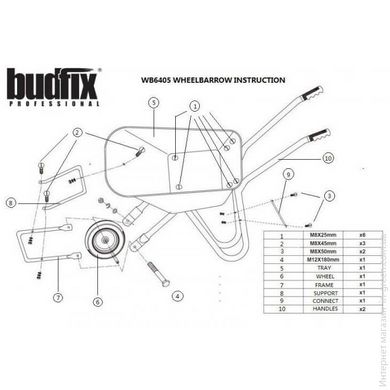 Тачка будівельна BUDFIX WB6405