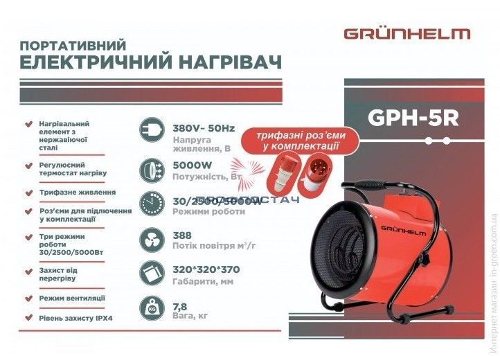 Теплова гармата GRUNHELM GPH 5R