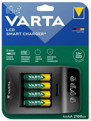 Зарядное устройство VARTA LCD Smart Plus Charger + Аккумулятор NI-MH AA 2100 мАг