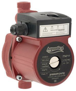 насос для повыш давл 270Вт Hmax 12м Qmax 47л/мин O?" 195мм + гайки O?"
