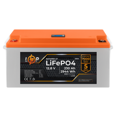 Акумулятор LP LiFePO4 LCD 12V (12,8V) - 230 Ah (2944Wh) (BMS 100A/50A) пластик