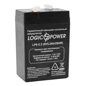 Гелевый аккумулятор LOGICPOWER LP6-5.2AH