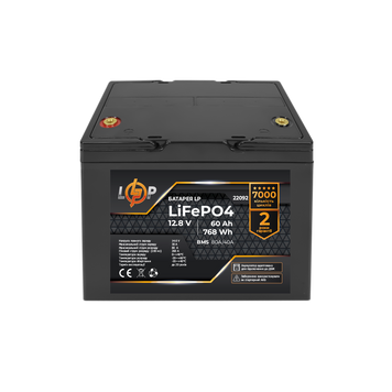 Аккумулятор LP LiFePO4 12,8V - 60 Ah (768Wh) (BMS 80A/40А) пластик для ИБП