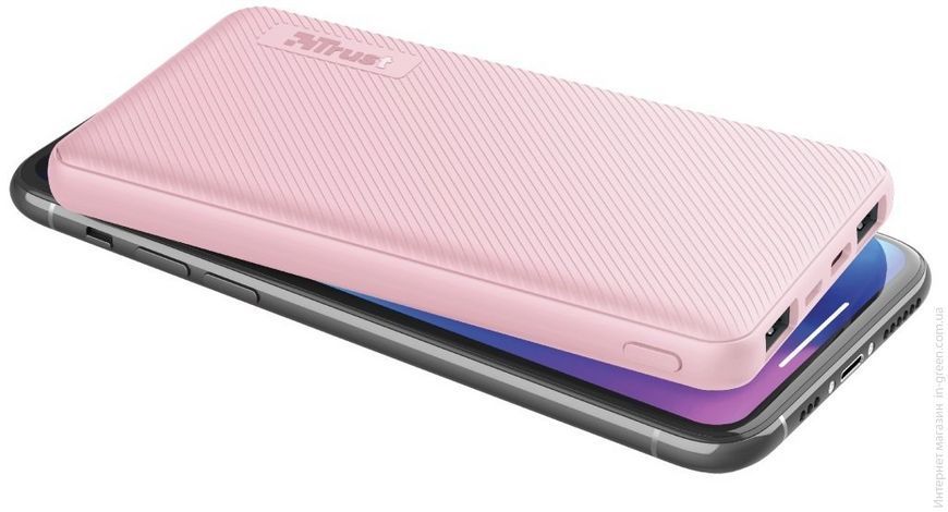 Портативное зарядное устройство Trust Primo 10000 mAh Pink