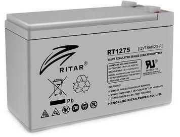 Аккумуляторная батарея AGM RITAR RT1275 12V 7,5 Ah