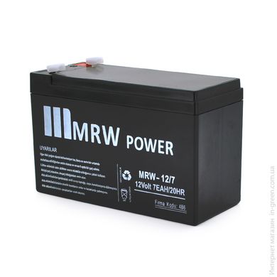 Акумуляторна батарея Mervesan MRW-12/7L 12 V 7Ah ) BLACK