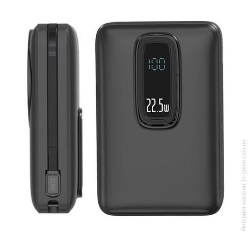 Портативное зарядное устройство (повербанк) Aspor A386 Magnetic Wireless 20000mAh (USB/Type-C/22.5W) черный