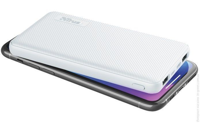Портативное зарядное устройство Trust Primo 10000 mAh White