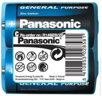 Батарейка Panasonic GENERAL PURPOSE R14 TRAY 2 ZINK-CARBON