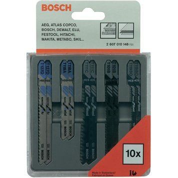 10 лобзиковых пилок BOSCH SET (2607010148)