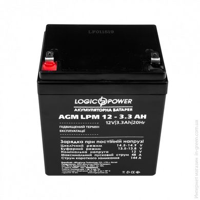 Аккумулятор LOGICPOWER AGM LPM 12 - 3.3 AH