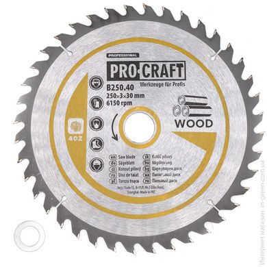 Пиляльний диск PRO-CRAFT B250.40 40T (по дереву)