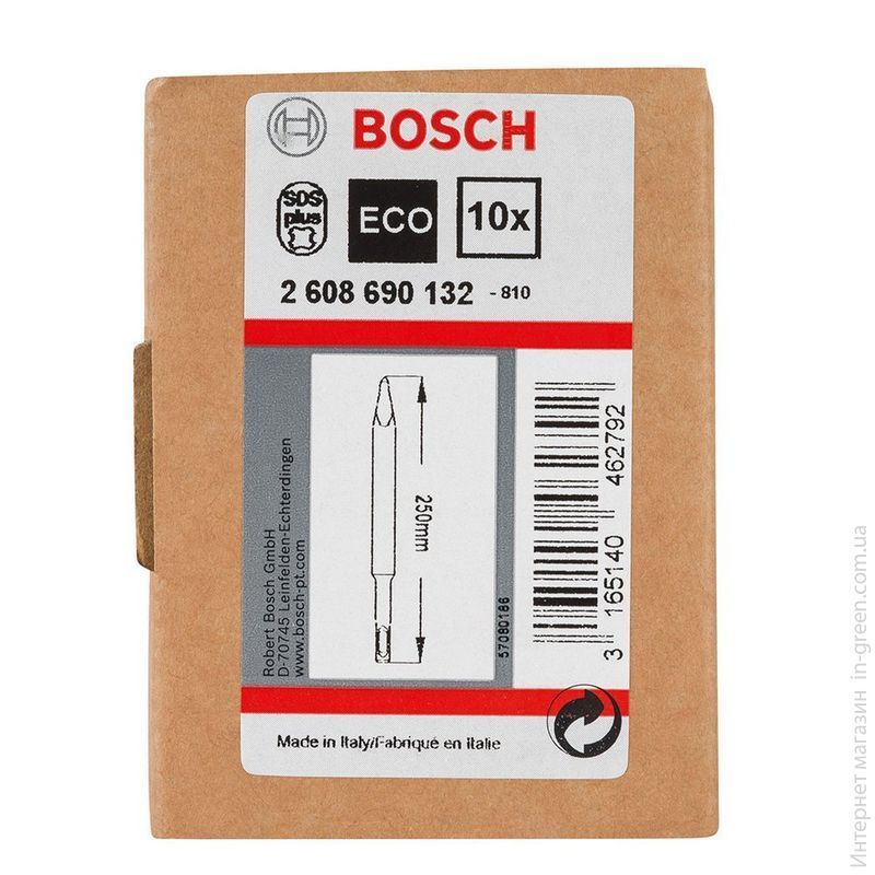 10 SDS-PLUS пиковых зубил BOSCH 250 мм (2608690132)