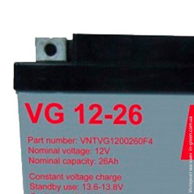 Гелевий акумулятор VENTURA VG 12-26 GEL