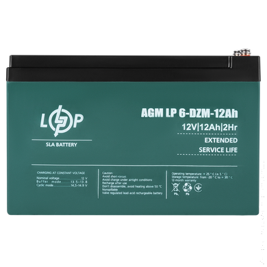 Тяговый свинцово-кислотный аккумулятор LP 6-DZM-12 Ah - под Болт М5