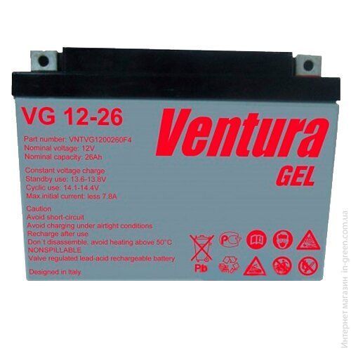 Гелевый аккумулятор VENTURA VG 12-26 GEL