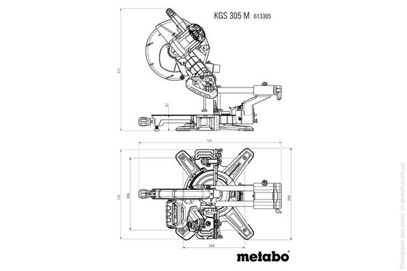 Торцювальна пилка Metabo KGS 305 M + стіл Metabo KSU 251 (691215000)