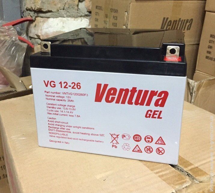 Гелевый аккумулятор VENTURA VG 12-26 GEL