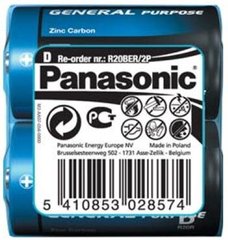 Батарейка Panasonic GENERAL PURPOSE R20 TRAY 2 ZINK-CARBON