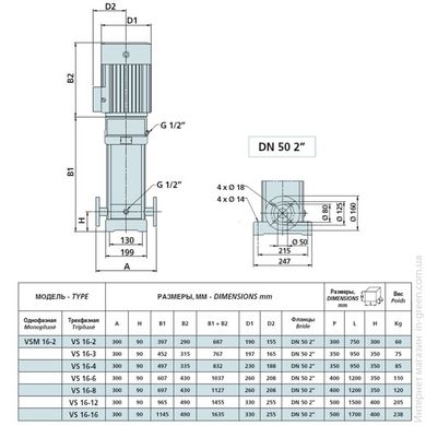 Многоступенчатый вертикальный насос SPERONI VS 16-12 KW 11 230400